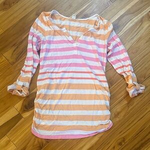 Old Navy Maternity Top with Orange and White Stripes